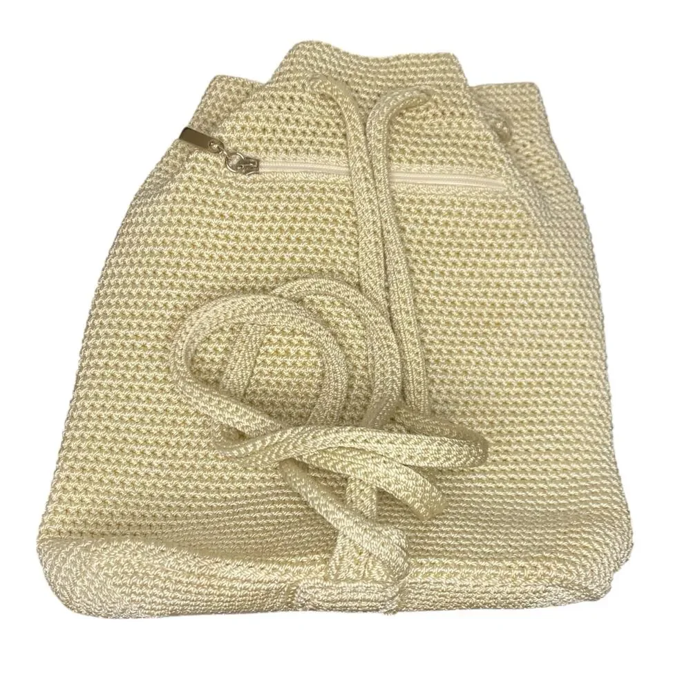 The Sak Creamy White Crochet Knitted Backpack